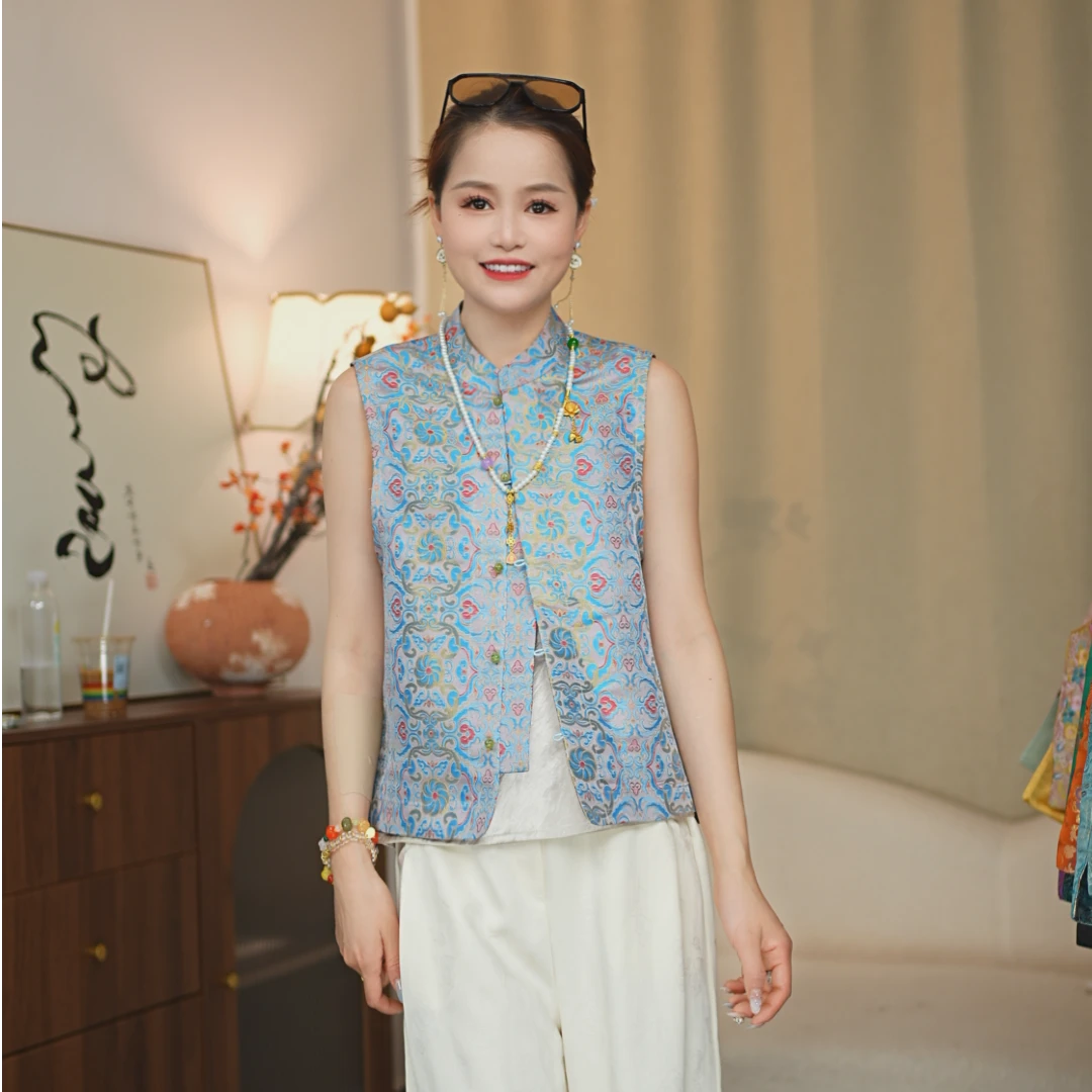 CHUNTIAN/椿锦【扶摇】新中式宋锦提花双面双穿时尚马甲