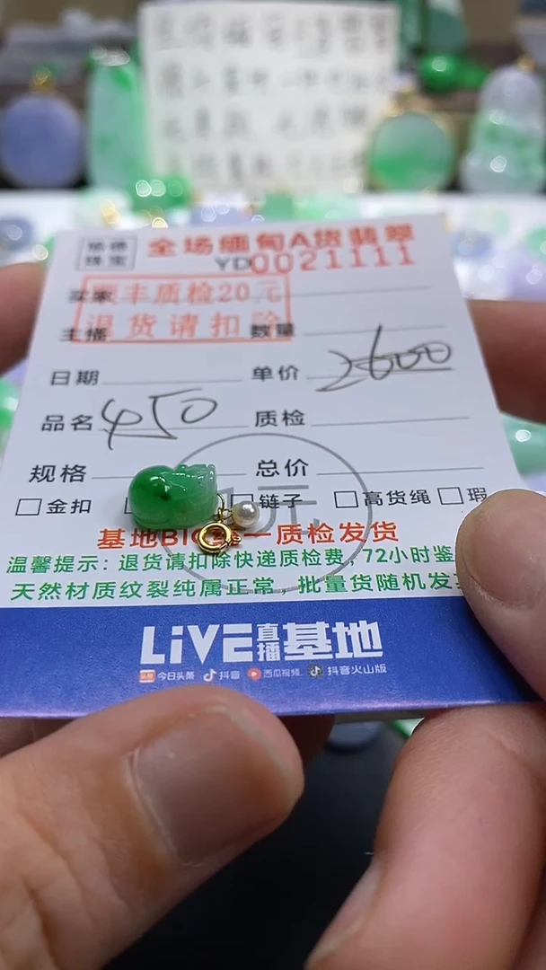 吊坠(不含链)18K金镶嵌翡翠貔貅
