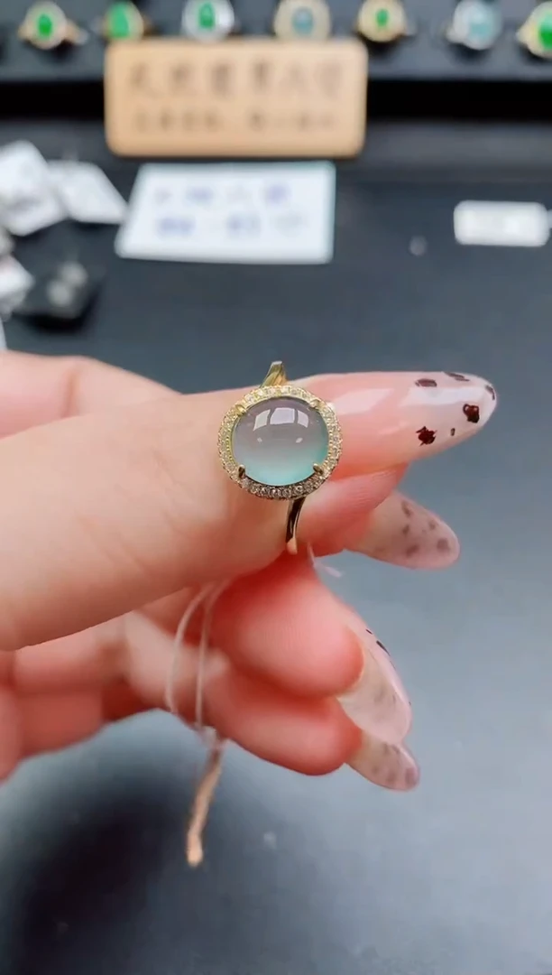 银S925镶嵌戒指翡翠1