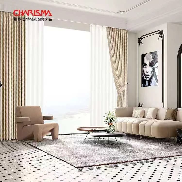 别丽美特两片三米布帘加两个吊卡试挂