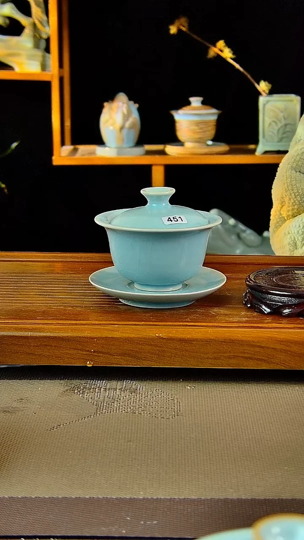 【闪购商品】原矿原釉仿古釉元宝盖碗，微微i瑕