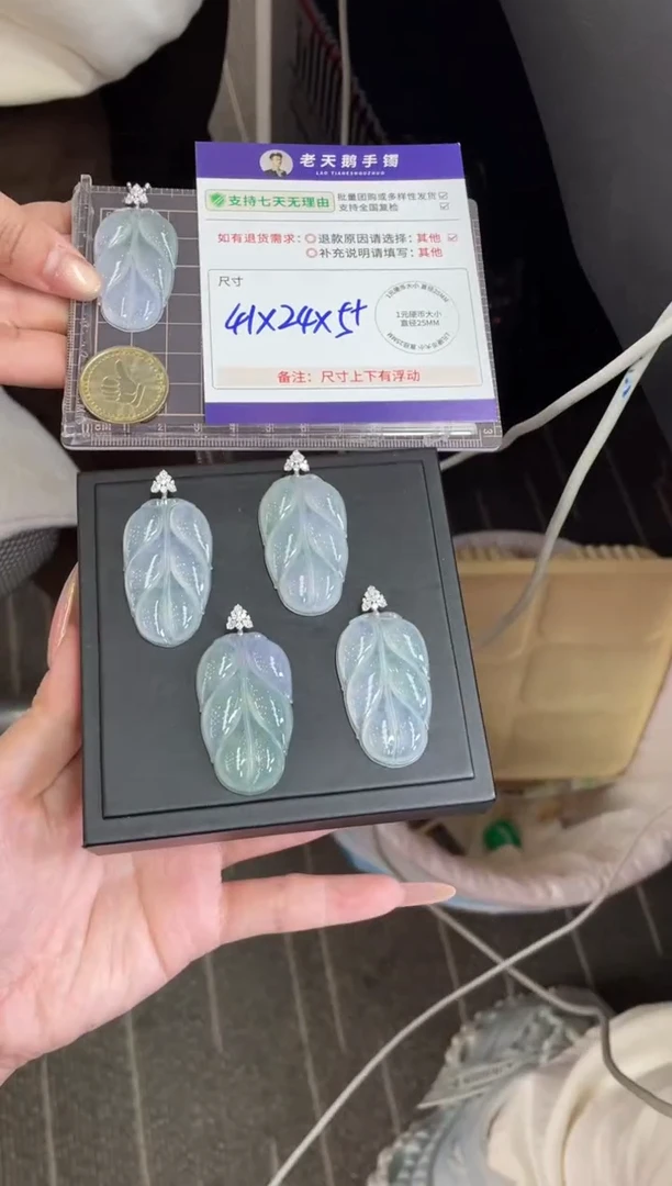 18K金镶嵌挂件翡翠如意FL14/多样性发其一CP配绳