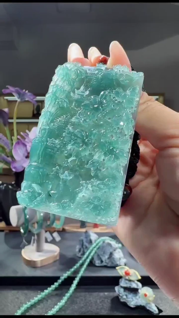 吊坠(不含链)未镶嵌翡翠山水牌（多样性发其一）