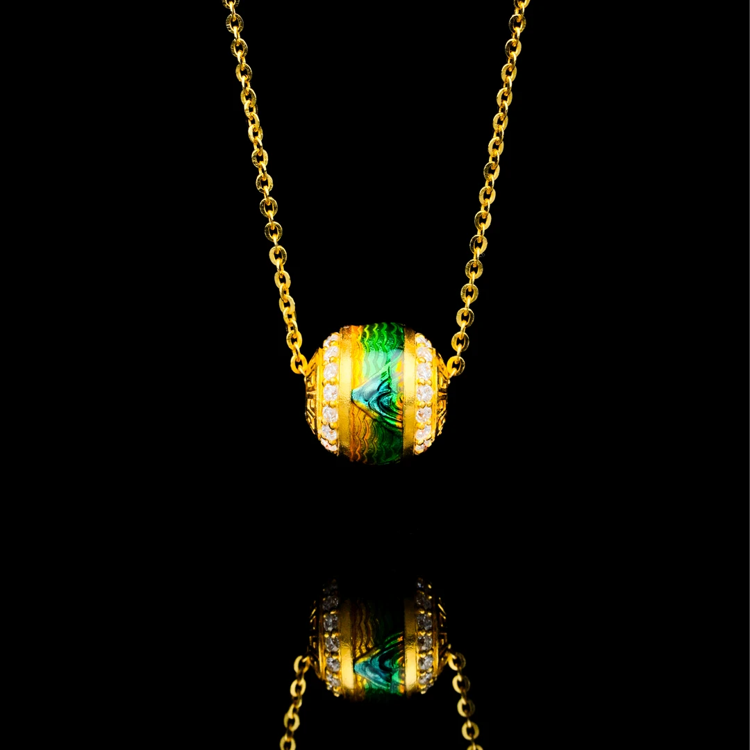 ZOCAI/佐卡伊黄金足金路路通千里江山单吊坠D12715