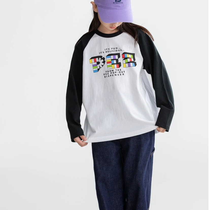 W272410【小魔方】圆领宽松休闲儿童长袖