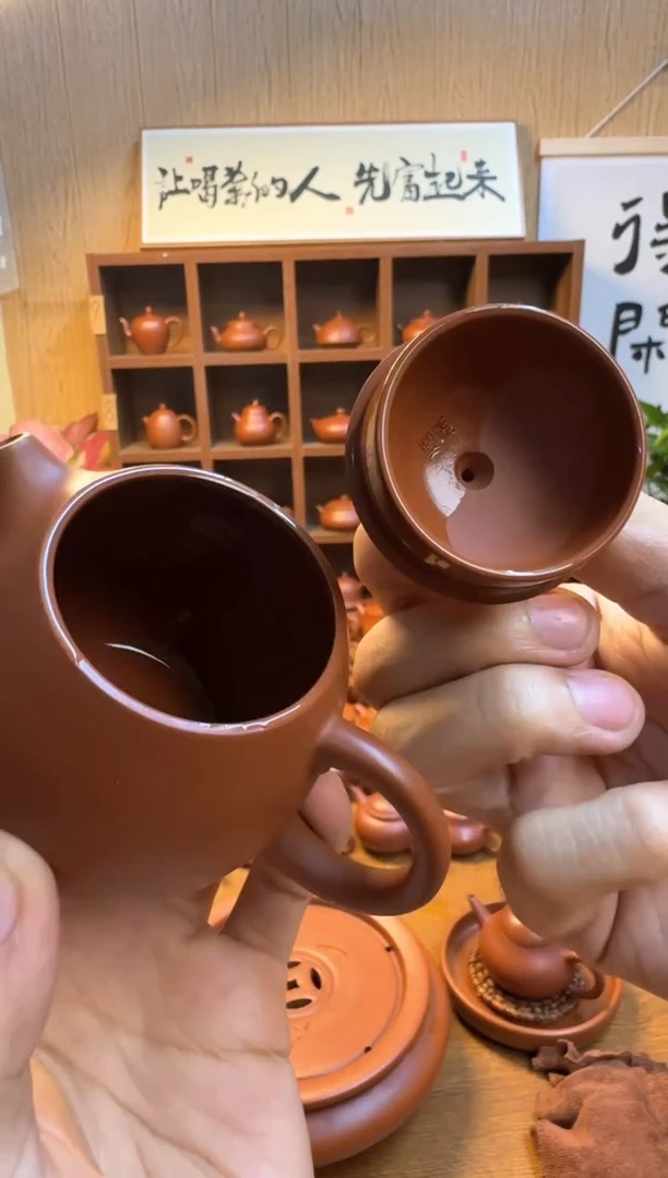 茶壶紫砂A***G潮州原矿朱泥手拉壶龙蛋