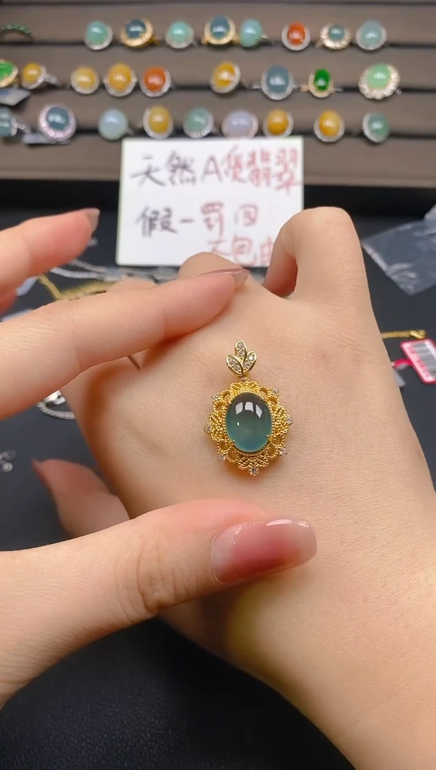 翡翠戒指银S925镶嵌1212