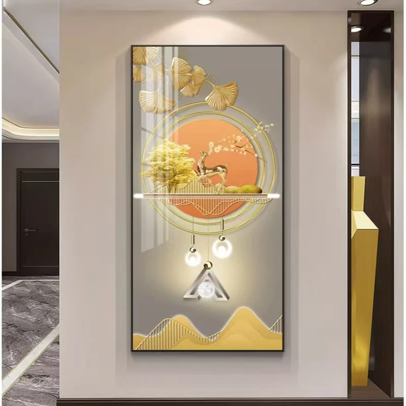 【福禄圆满】玄关装饰画进门入户正对门走廊高端大气现代简约晶瓷画