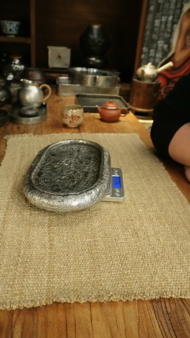 【闪购商品】足锡全手椭圆壶承