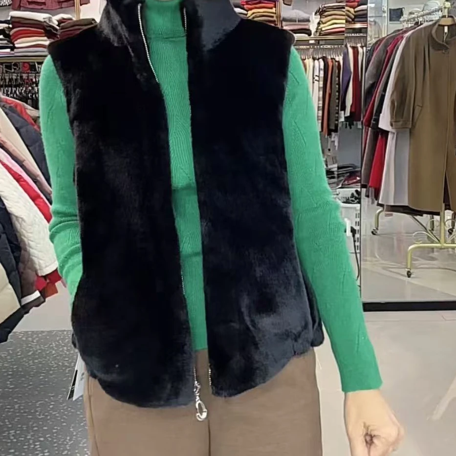 祥好服饰 冬季毛绒立领保暖马甲 3583