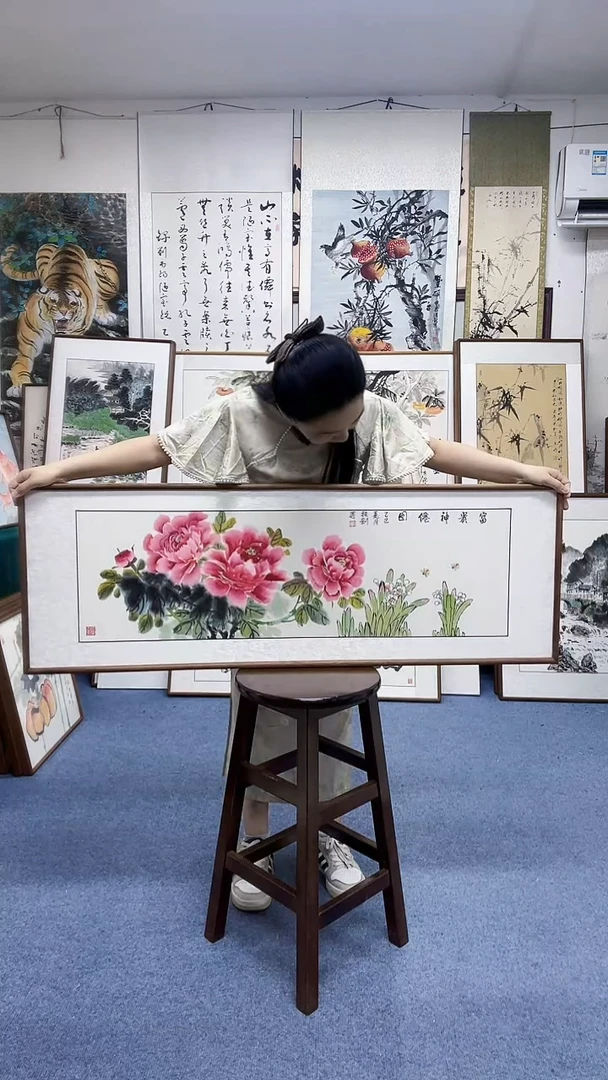 国画42*122实木画框顺丰包邮手绘