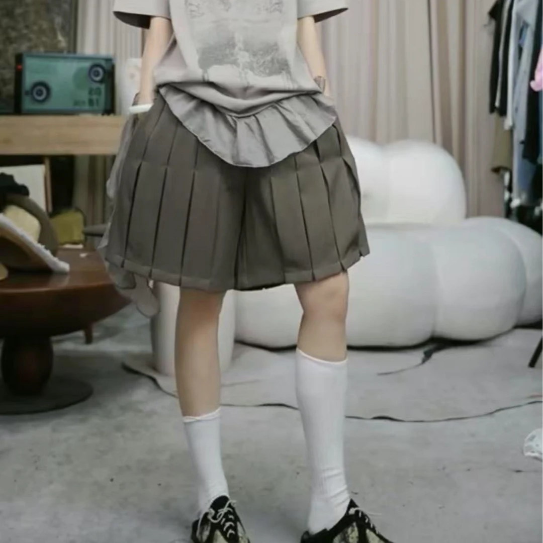 infobyfive2025夏季新款新款设计款百褶灯笼短裤中裤2DH0208