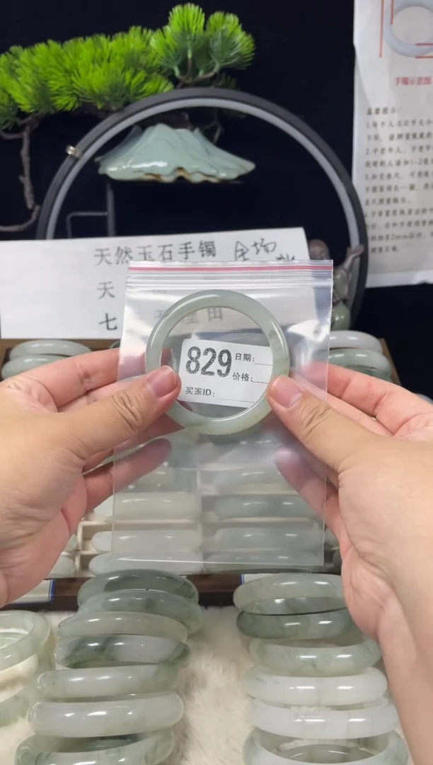 未镶嵌手镯石英质玉（天山翠）829