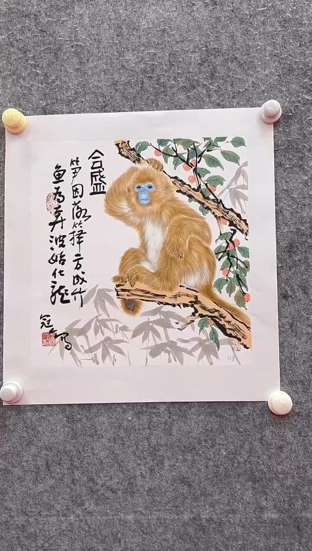 【闪购商品】绘画王冠人-1平尺工笔-国画作品
