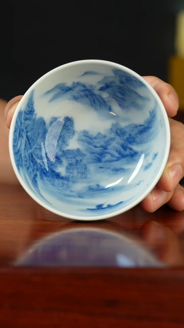 祖传窑真柴窑传承400年山水杯··