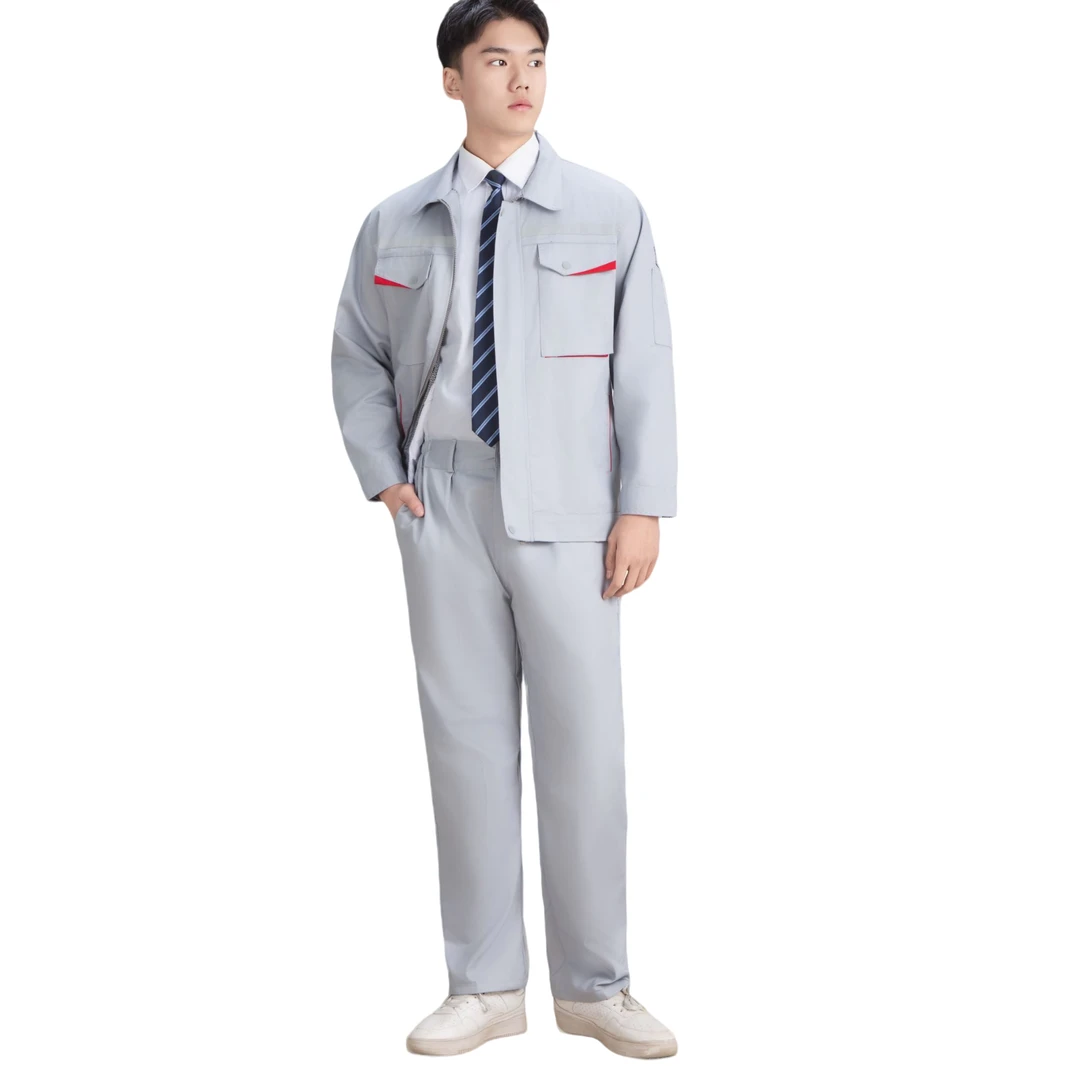 立体兜工作长袖耐磨男士春秋汽修