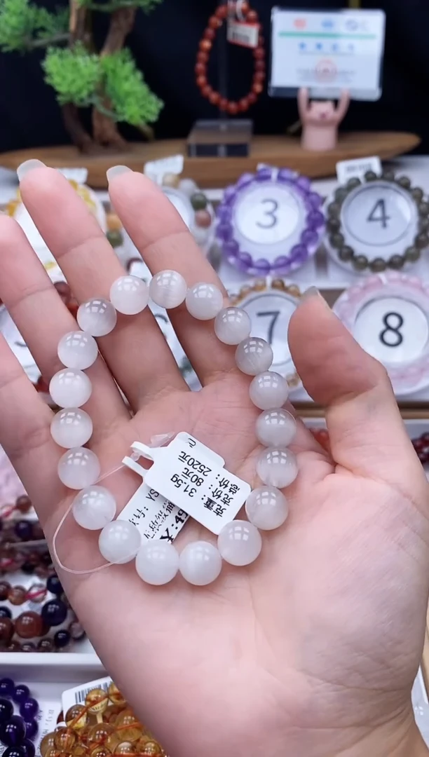 未镶嵌手串水晶白兔毛10mm+80克价
