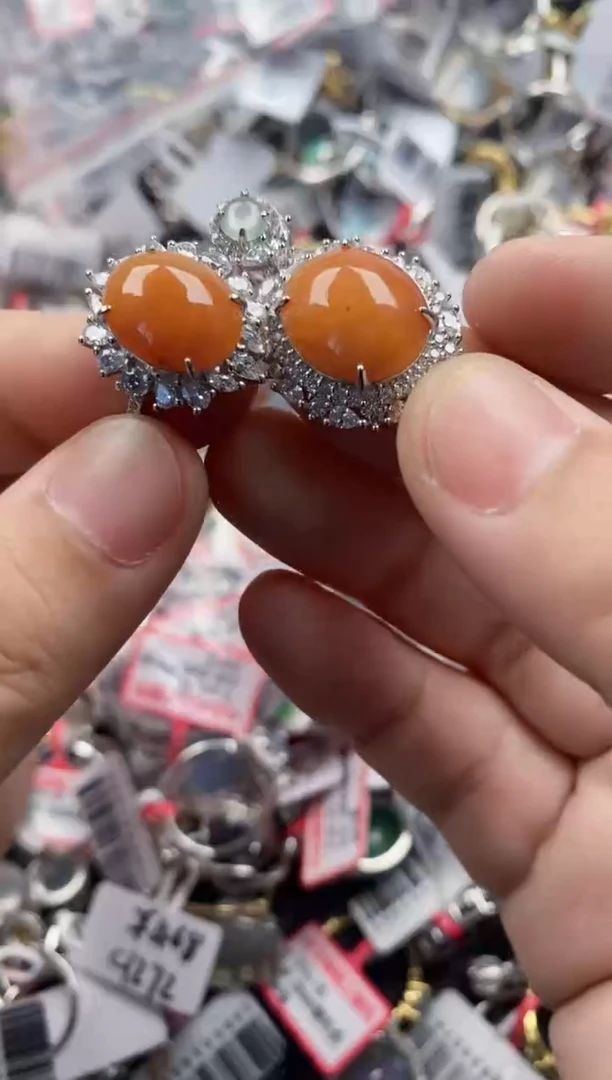 银S925镶嵌戒指翡翠222   2