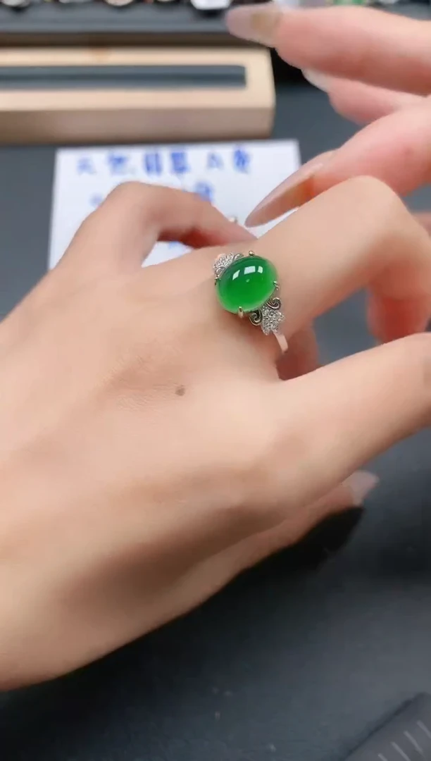 银S925镶嵌戒指翡翠11111