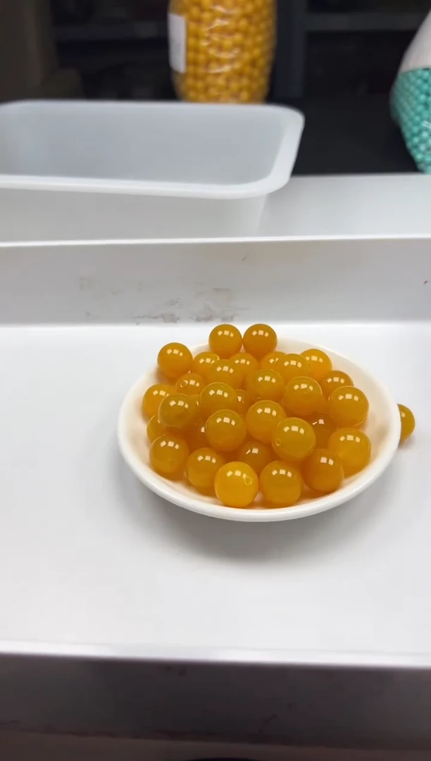 未镶嵌颈饰玛瑙/玉髓w555冰鸡油黄16mm*2颗