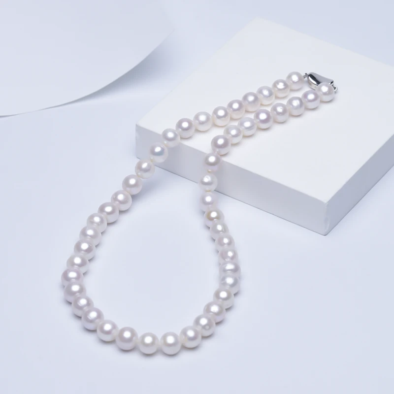 老板娘自留 天然珍珠（无核时尚巨无霸）8.3-10mm银元宝扣 气质