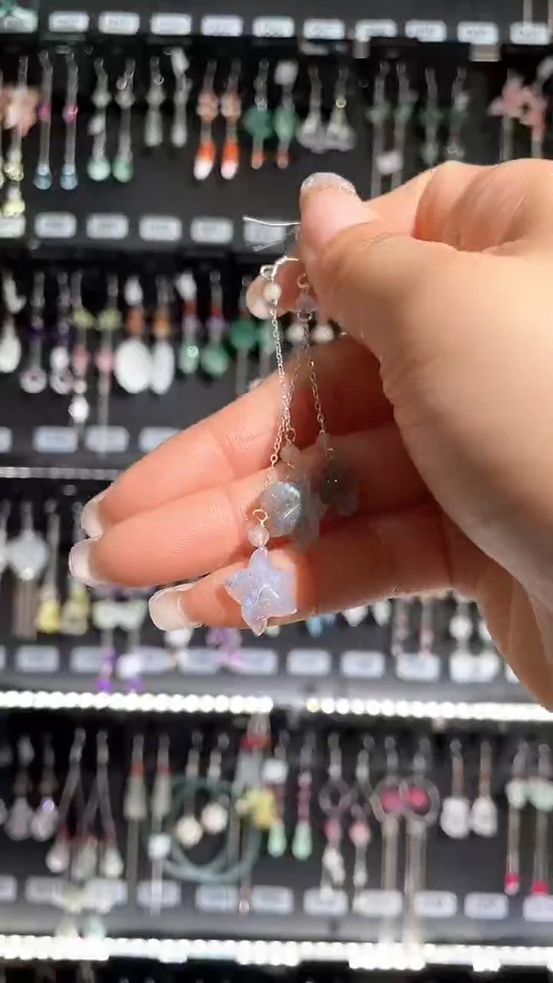 紫晶耳饰银S925镶嵌 奶糖味的熊