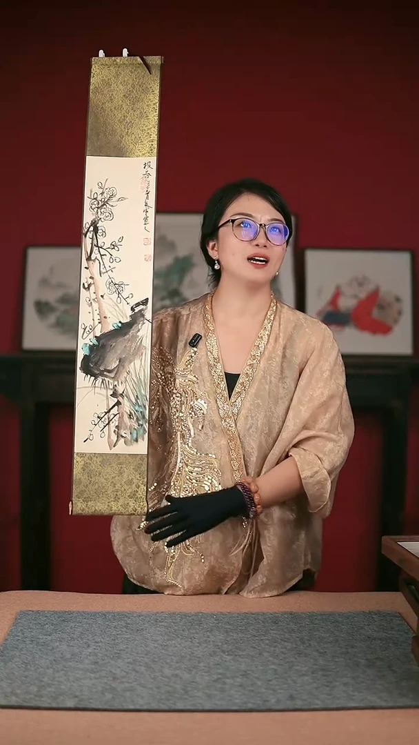 国画手绘-15*90卷轴-花鸟