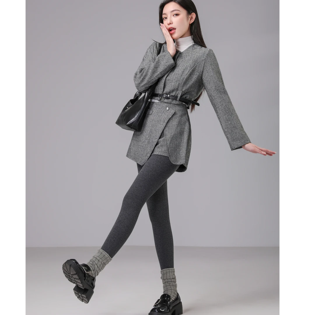 冬季精梳棉有氧裤高腰收腹提臀加绒发热打底裤休闲裤外穿保暖裤