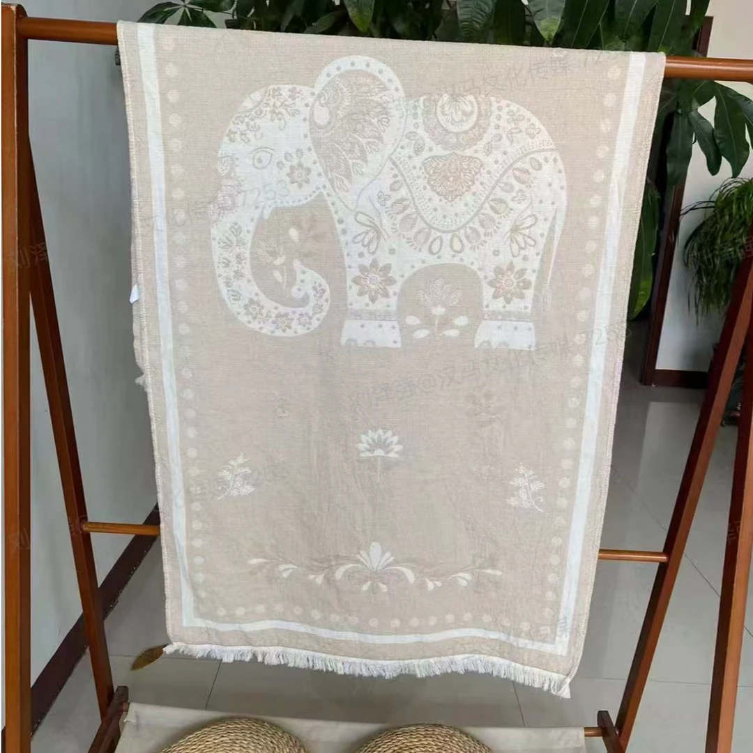 纱布浴巾--花卉吉象75*150