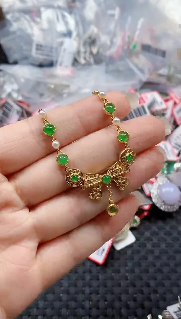 银S925镶嵌戒指翡翠天然A货缅甸翡翠