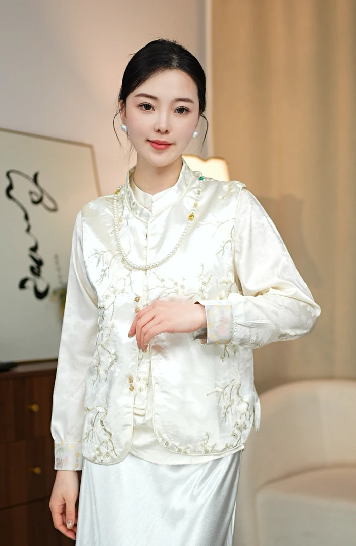 CHUNTIAN【栀连】李李新中式新刺绣设计款马甲百搭