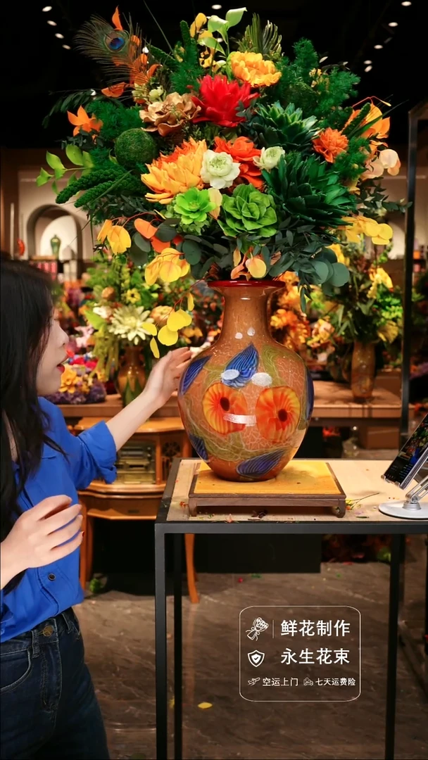 手工艺品琉璃手工花器花束空运包邮送货上门-以图片为准