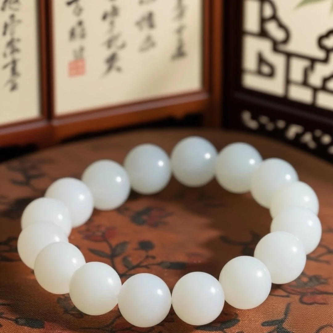 矿山和田玉于田白玉手串