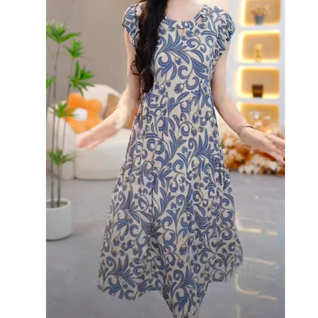 仟慕女装【SJYH2590】2025年夏季新款时尚优雅减龄连衣裙显瘦气质