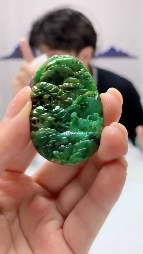 【闪购商品】定制翡翠未镶嵌5145ms-毛货235山水