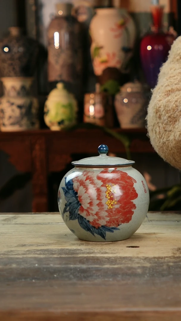 【闪购商品】瓷片景德镇纯手工釉下彩精品茶叶罐