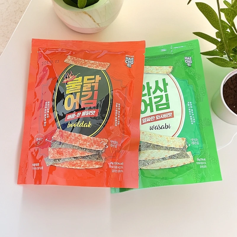 【赏味期至25.6.3】韩国进口HAECHOBI海苔鱼脯脆25g*3 芥末味火鸡味