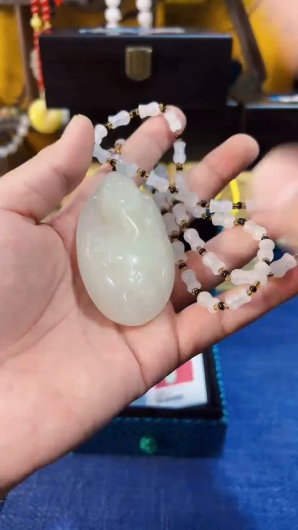 和田玉未镶嵌挂件和田 财神挂坠把件（飞铃文玩）