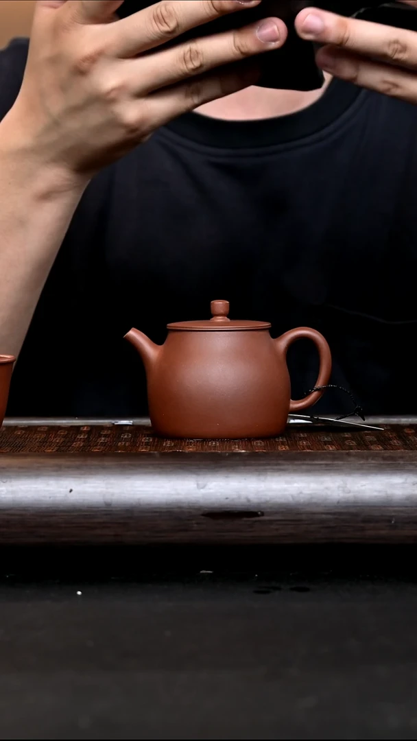 茶壶紫砂Ah4273 线钟 红紫泥170cc