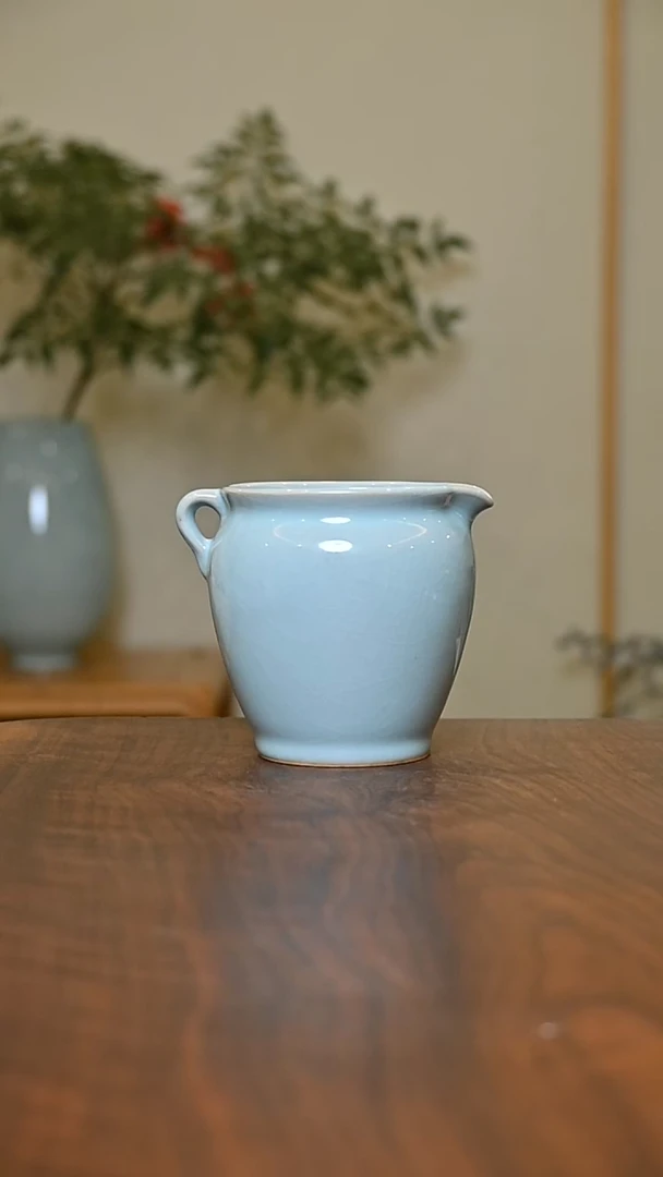 大公道 天青 微瑕 朱家汝窑款