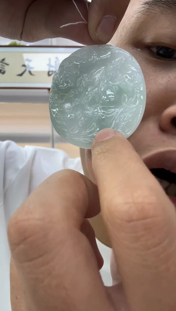 颈饰未镶嵌翡翠天然翡翠A货孤品一件