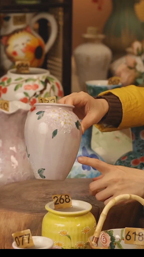 陶瓷景德镇设计师手作花器摆件侘寂风@M172@