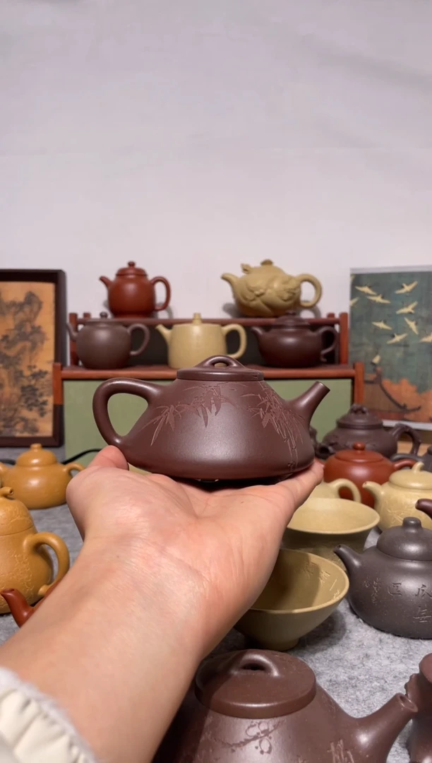 茶壶紫砂四号井底槽清手工泥 子冶石瓢230cc
