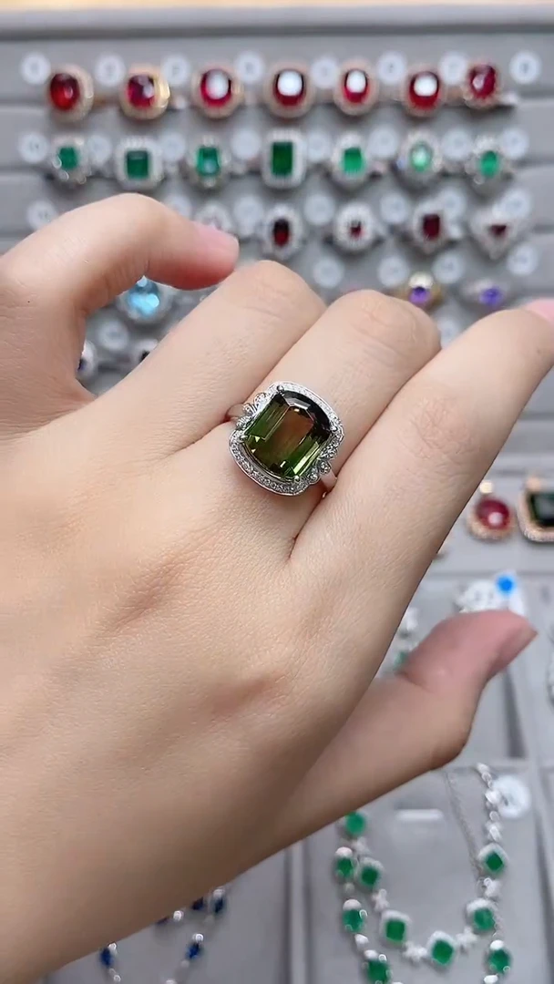 【闪购商品】碧玺18K金戒指18K金镶嵌·