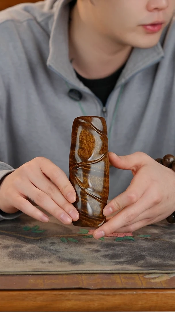 金丝楠乌木竹节茶则