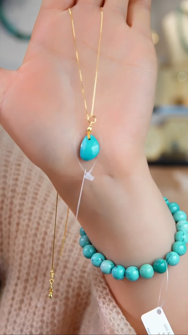 银S925镀金镶嵌绿松石吊坠(不含链)多样性发货