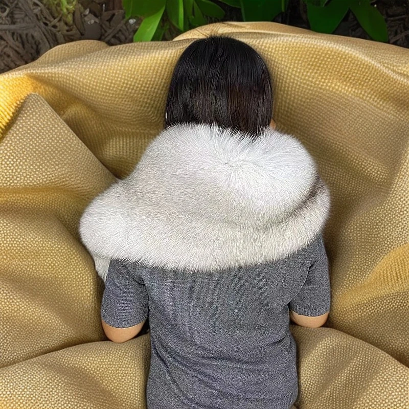 通用常规极简风围巾男士女士冬季休闲真皮草围脖秋冬