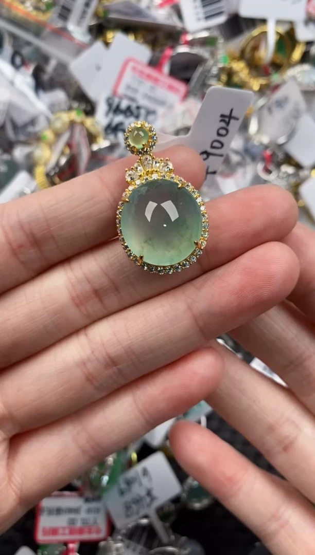 银S925镶嵌戒指翡翠花**穹8888-----6