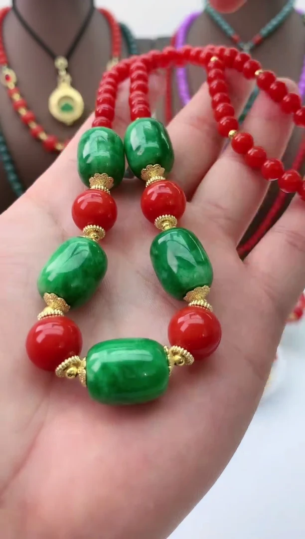 【闪购商品】翡翠颈饰14K金镶嵌D246项链