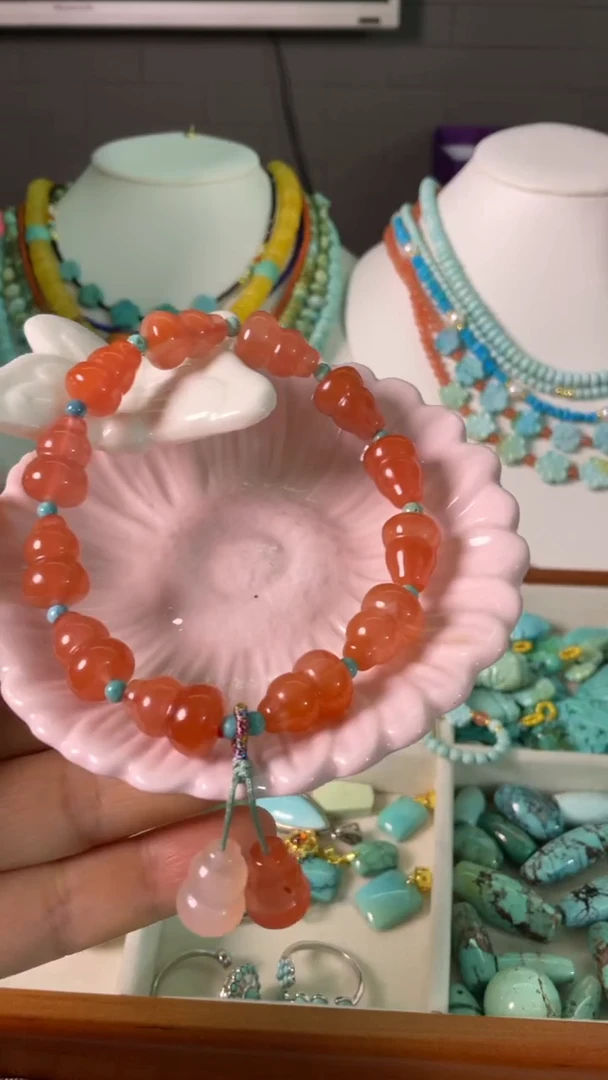 未镶嵌南红玛瑙珠宝奇石葫芦手串